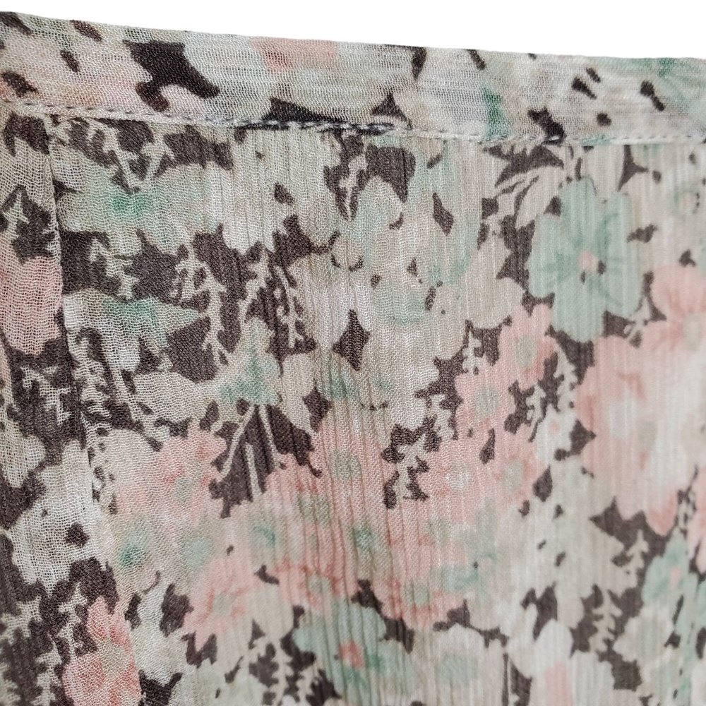 JNY Collection Size 12 Skirt Floral Crinkle 100% Silk Flowing Full Hem Midi - Picture 11 of 11